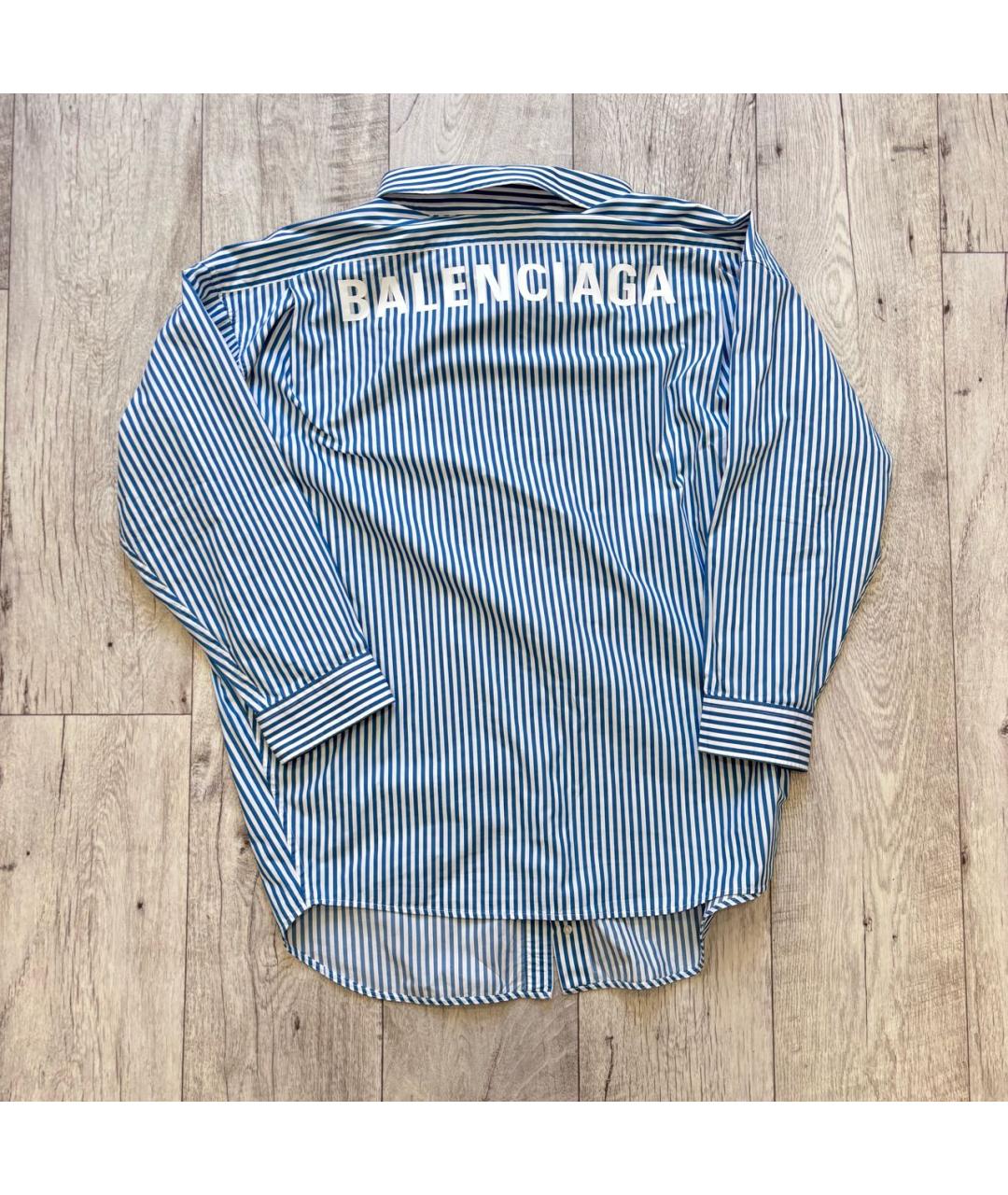 BALENCIAGA Синяя хлопковая рубашка, фото 2