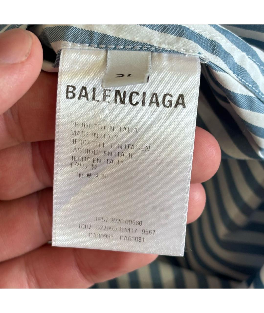 BALENCIAGA Синяя хлопковая рубашка, фото 6