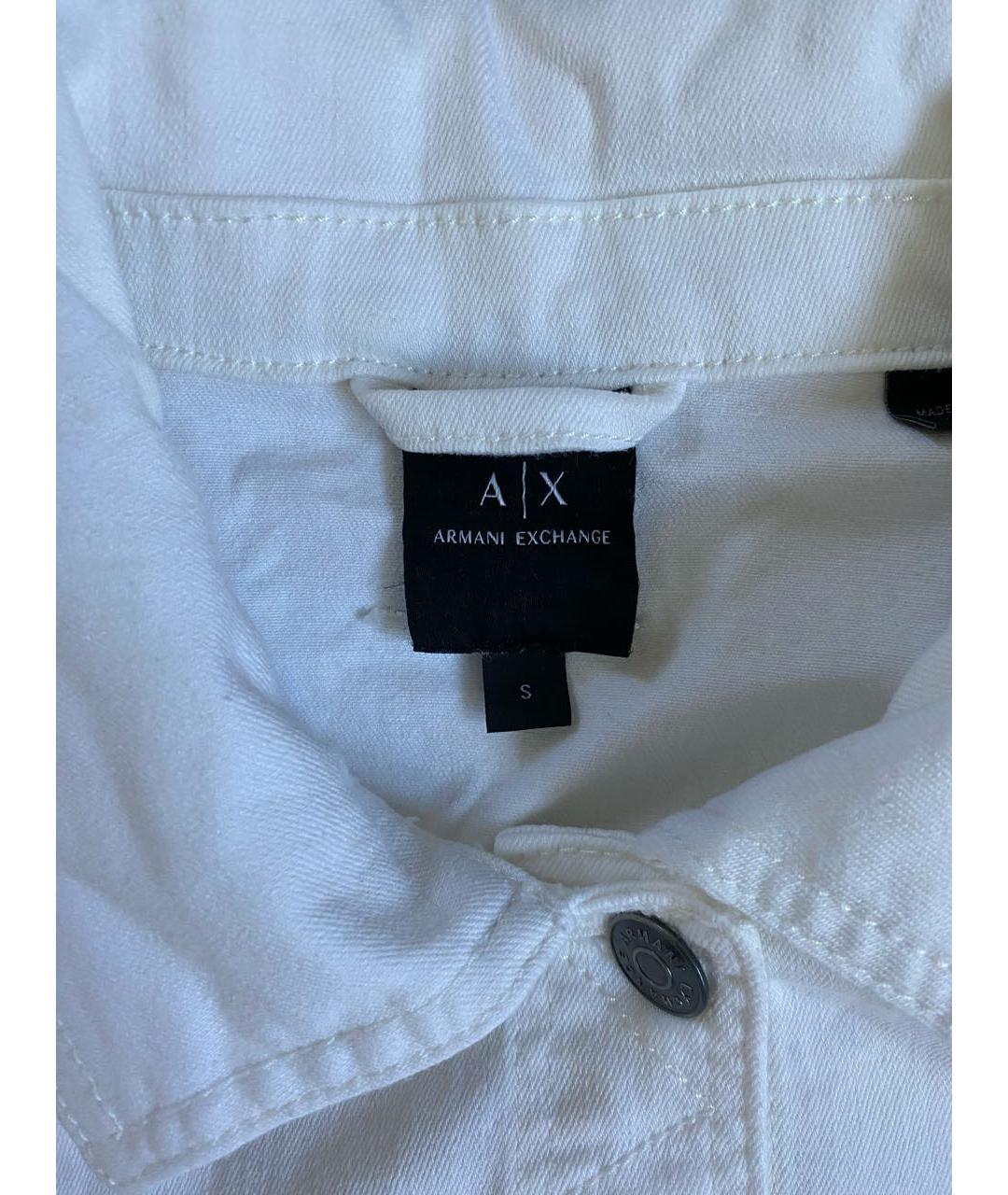 ARMANI EXCHANGE Белый хлопко-эластановый жакет/пиджак, фото 3