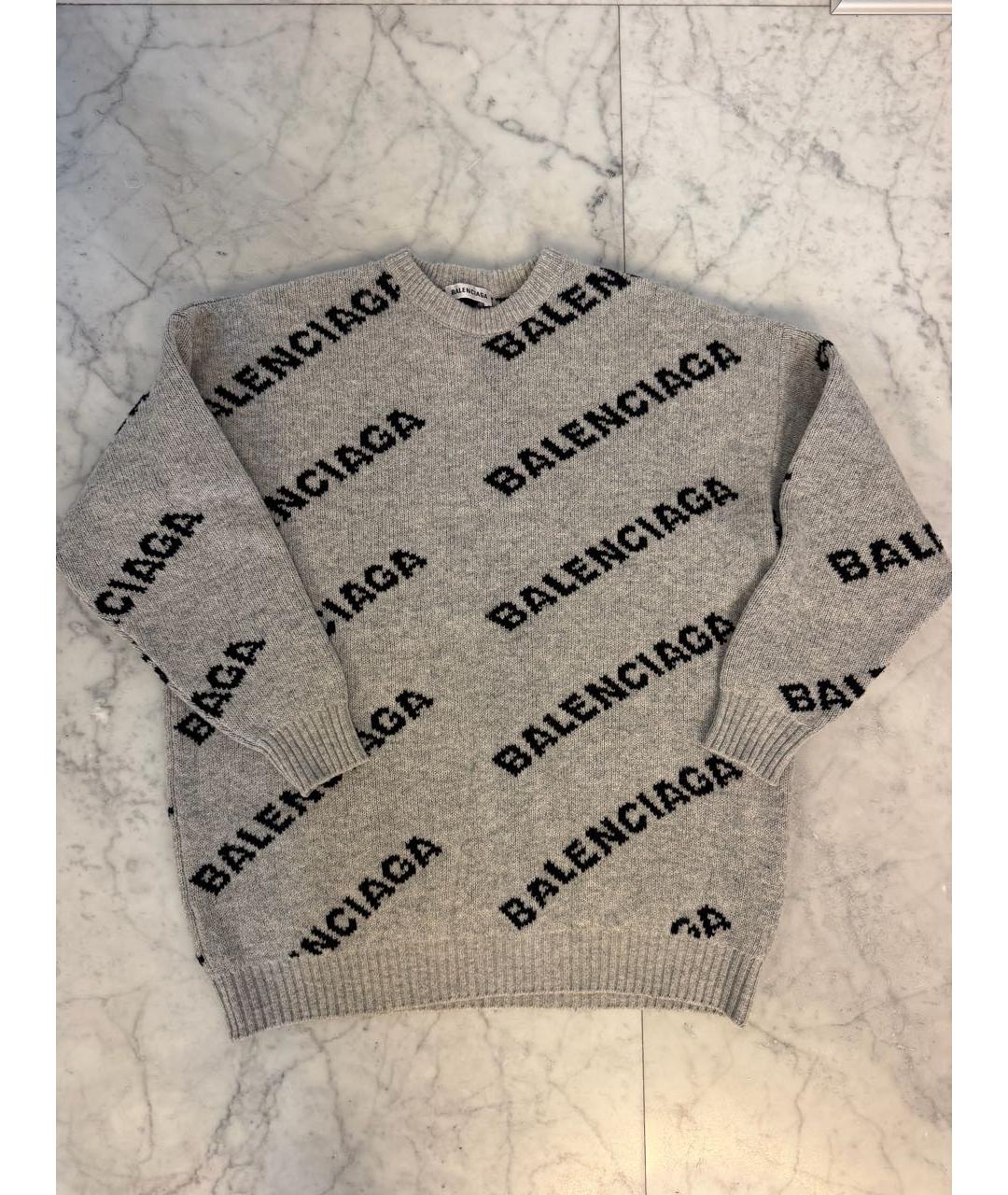 BALENCIAGA Серый шерстяной джемпер / свитер, фото 5