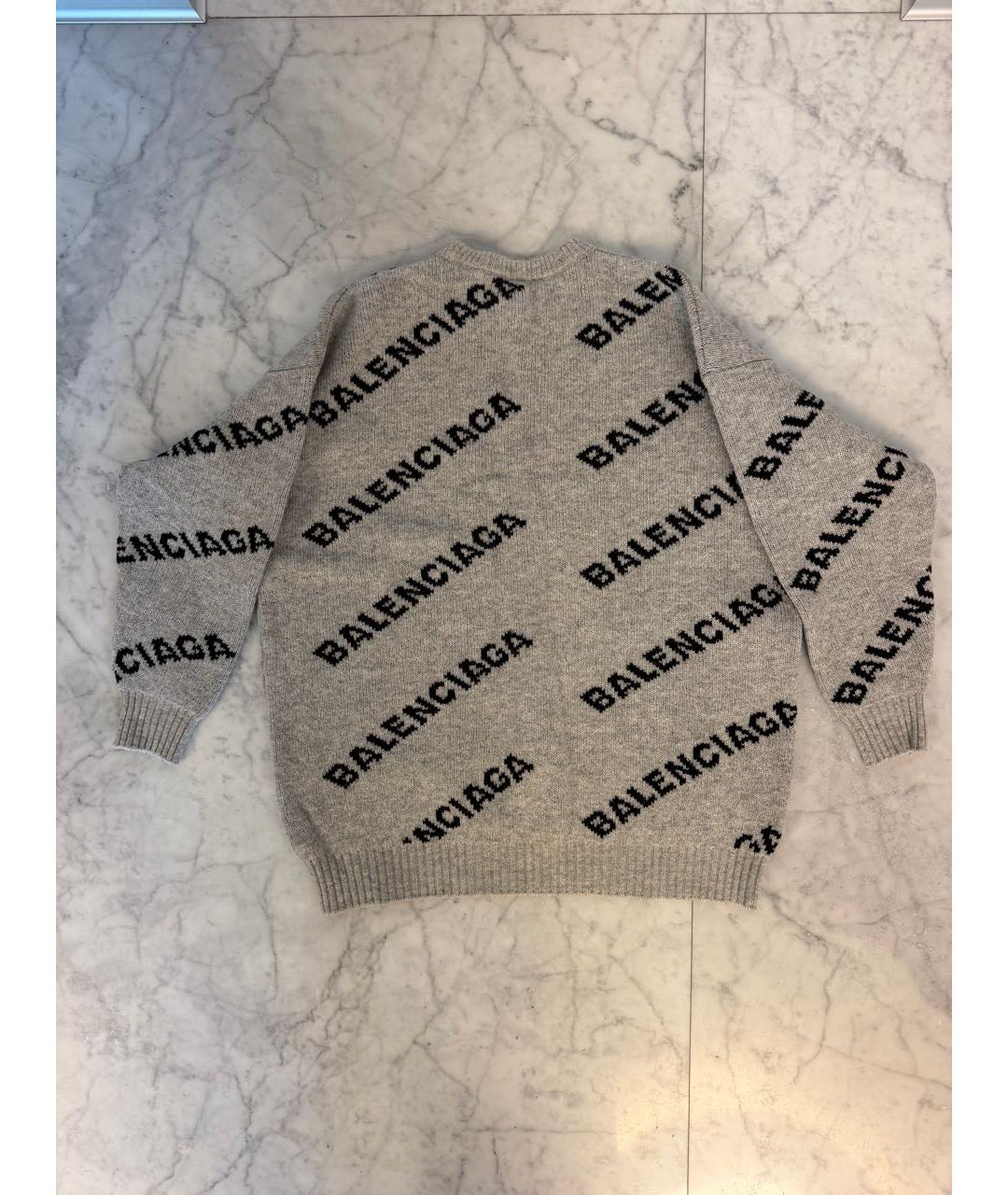 BALENCIAGA Серый шерстяной джемпер / свитер, фото 3
