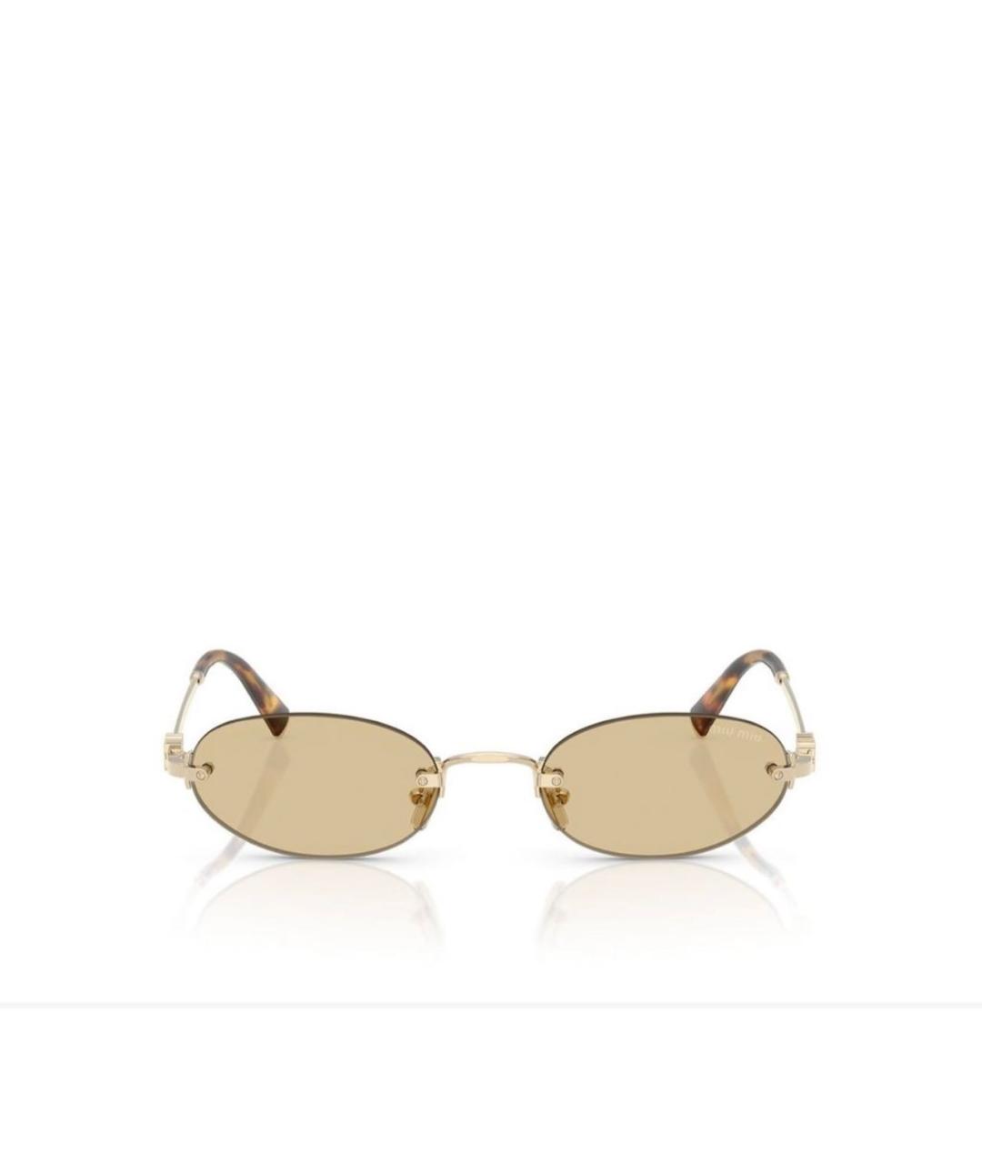 MIU MIU Бежевые металлические солнцезащитные очки, фото 1