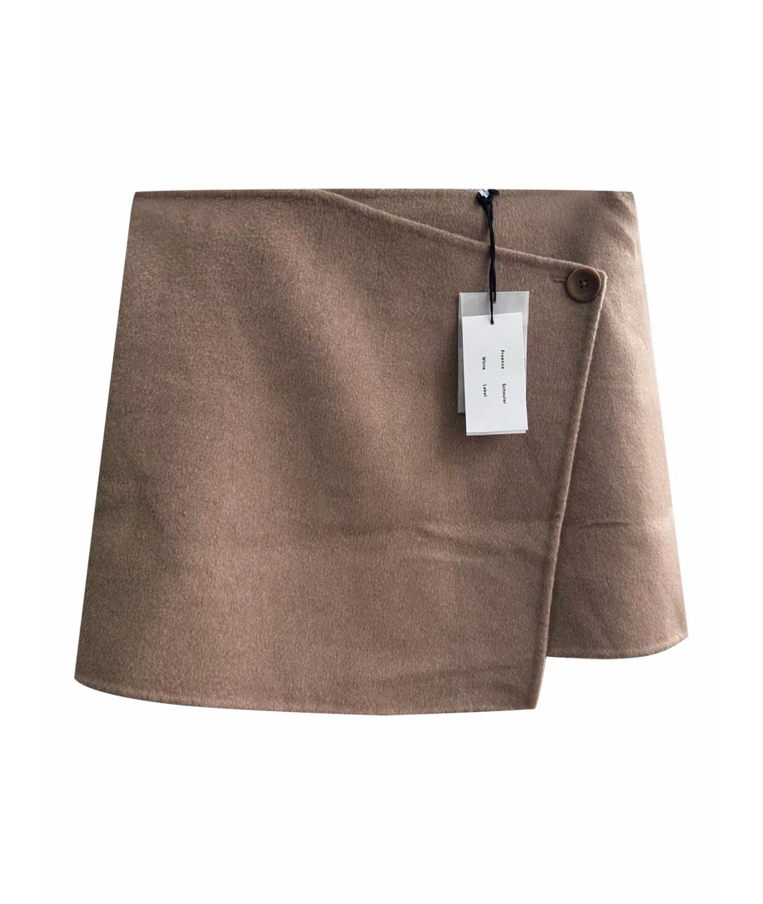 PROENZA SCHOULER Бежевая шерстяная юбка мини, фото 1