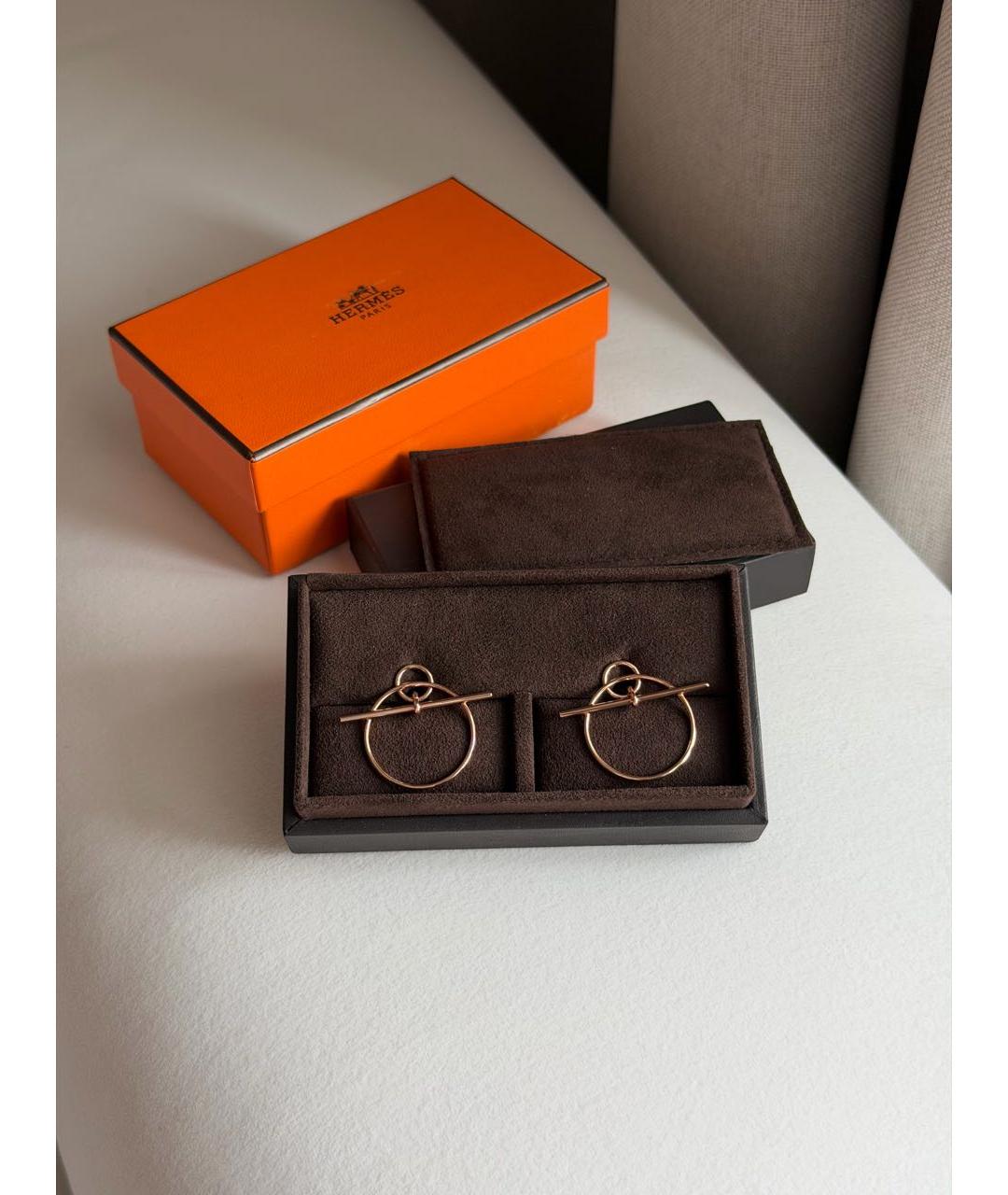 HERMES Золотые серьги из розового золота, фото 3