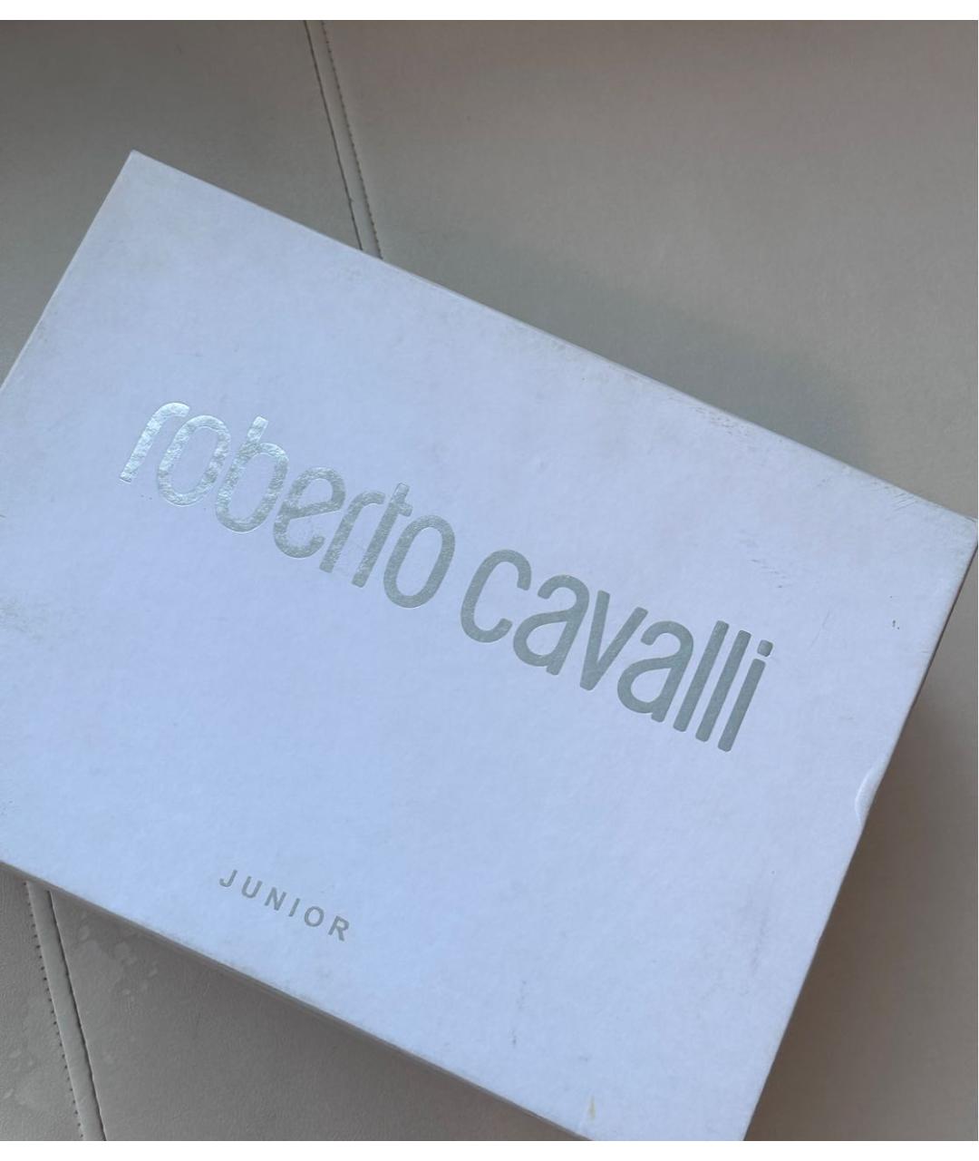 ROBERTO CAVALLI Белые кожаные кроссовки, фото 7