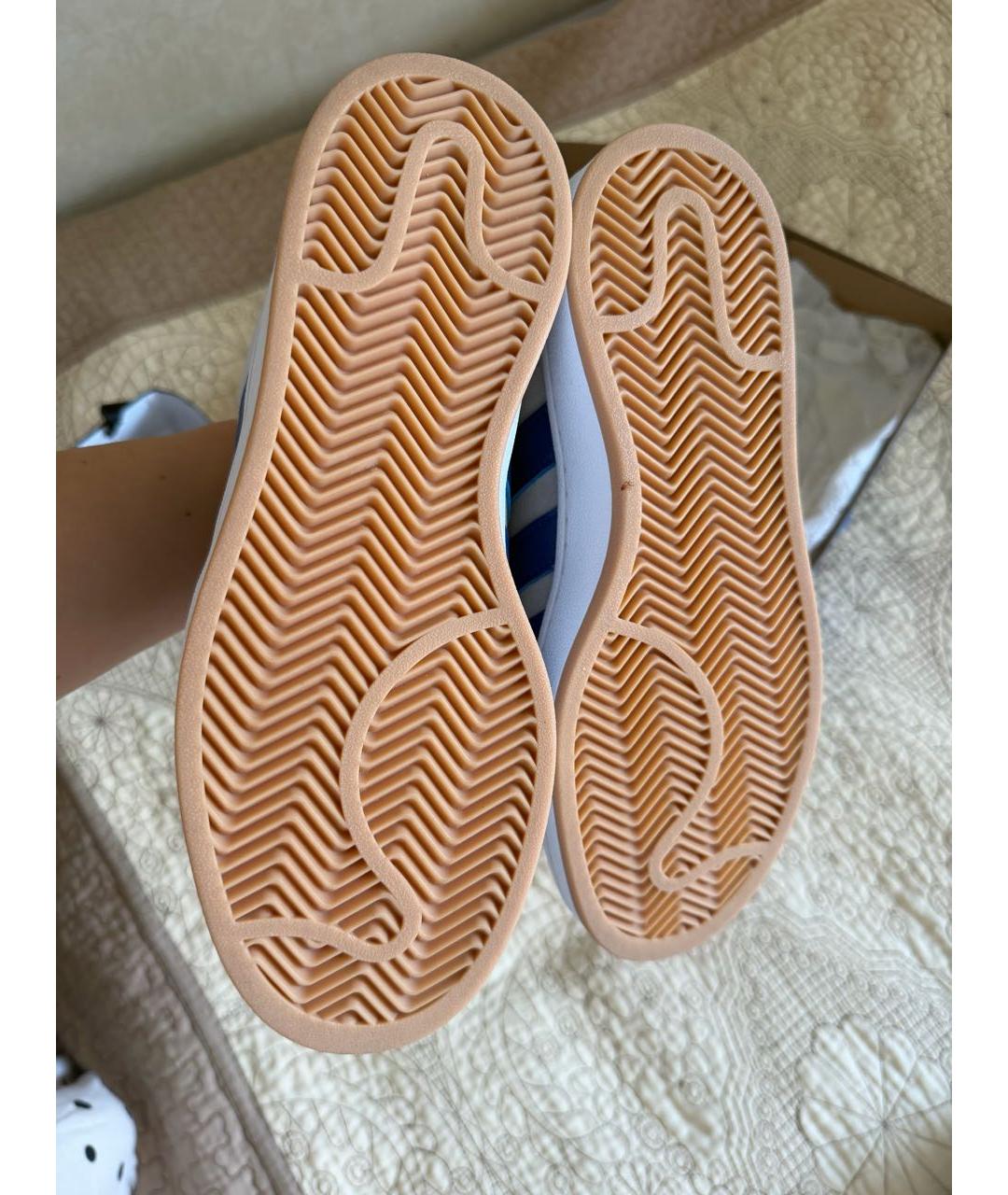 ADIDAS Белые кожаные низкие кроссовки / кеды, фото 4