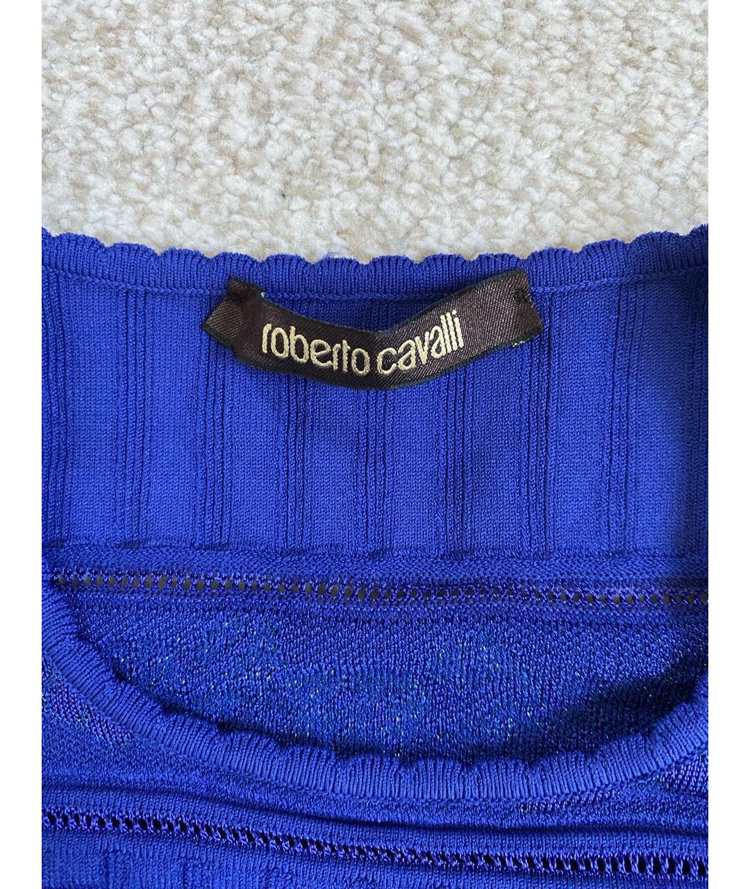 ROBERTO CAVALLI Синяя вискозная блузы, фото 3
