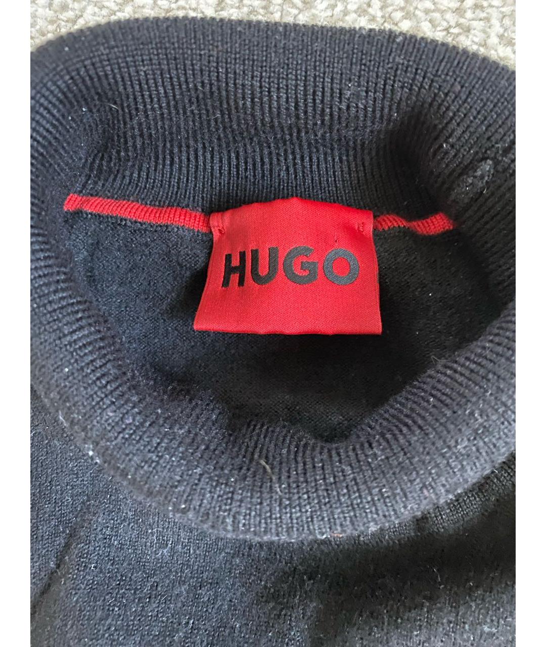 HUGO Черная шерстяная водолазка, фото 3