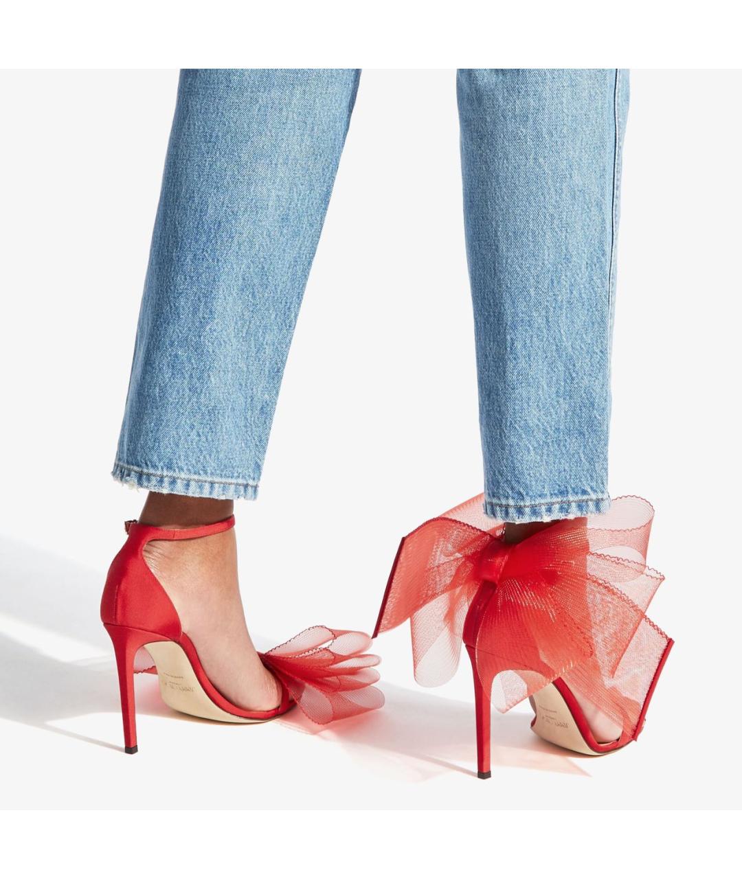 JIMMY CHOO Красные текстильные туфли, фото 8