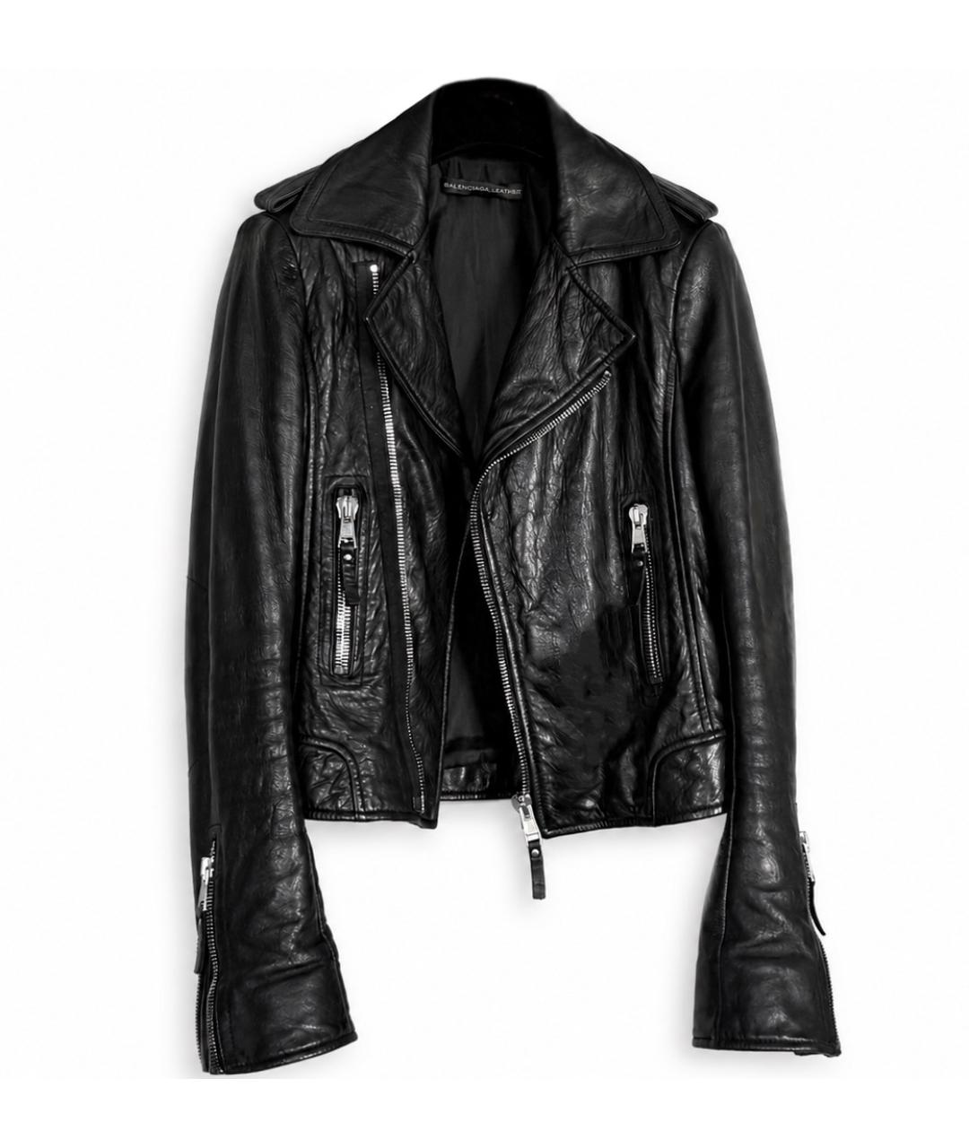 BALENCIAGA Черная кожаная куртка, фото 10