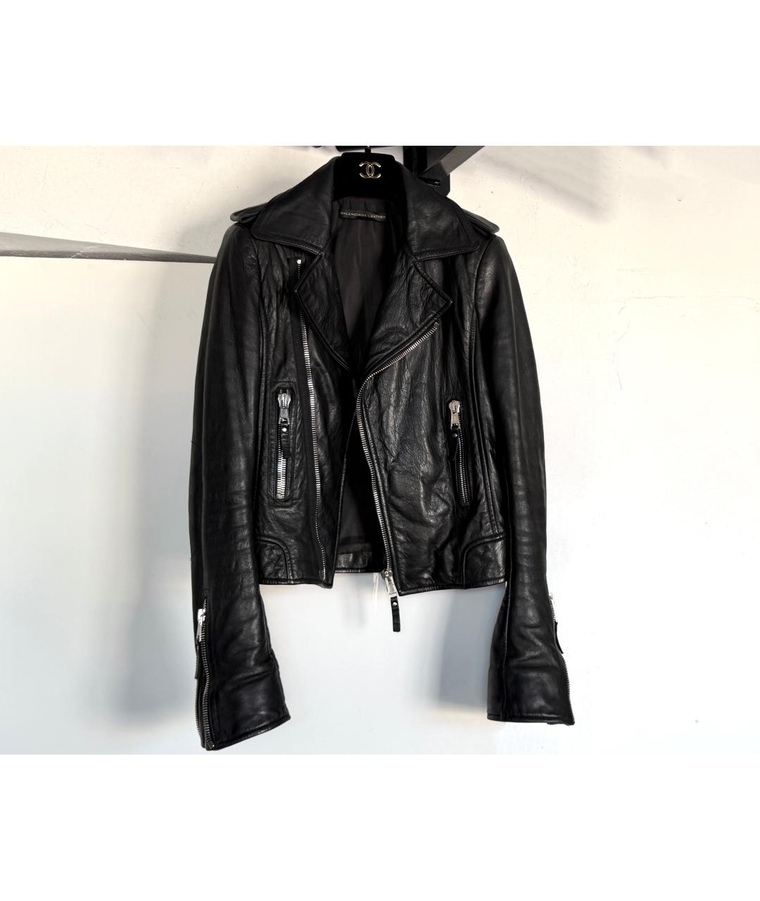 BALENCIAGA Черная кожаная куртка, фото 7