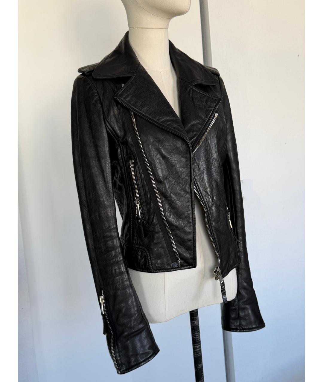 BALENCIAGA Черная кожаная куртка, фото 2
