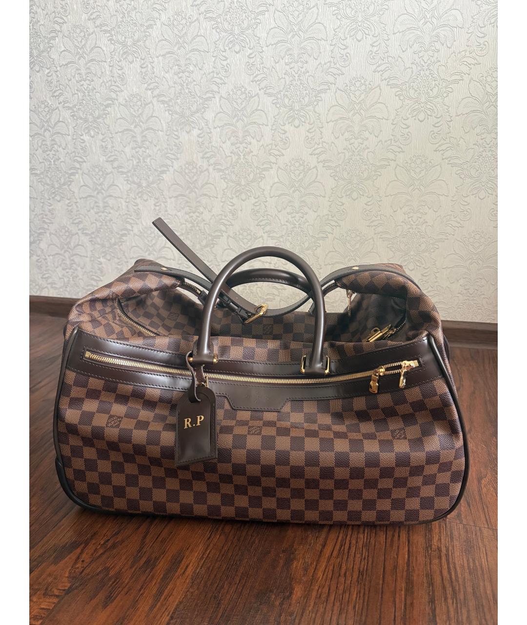 LOUIS VUITTON Коричневая дорожная/спортивная сумка из канвы, фото 10