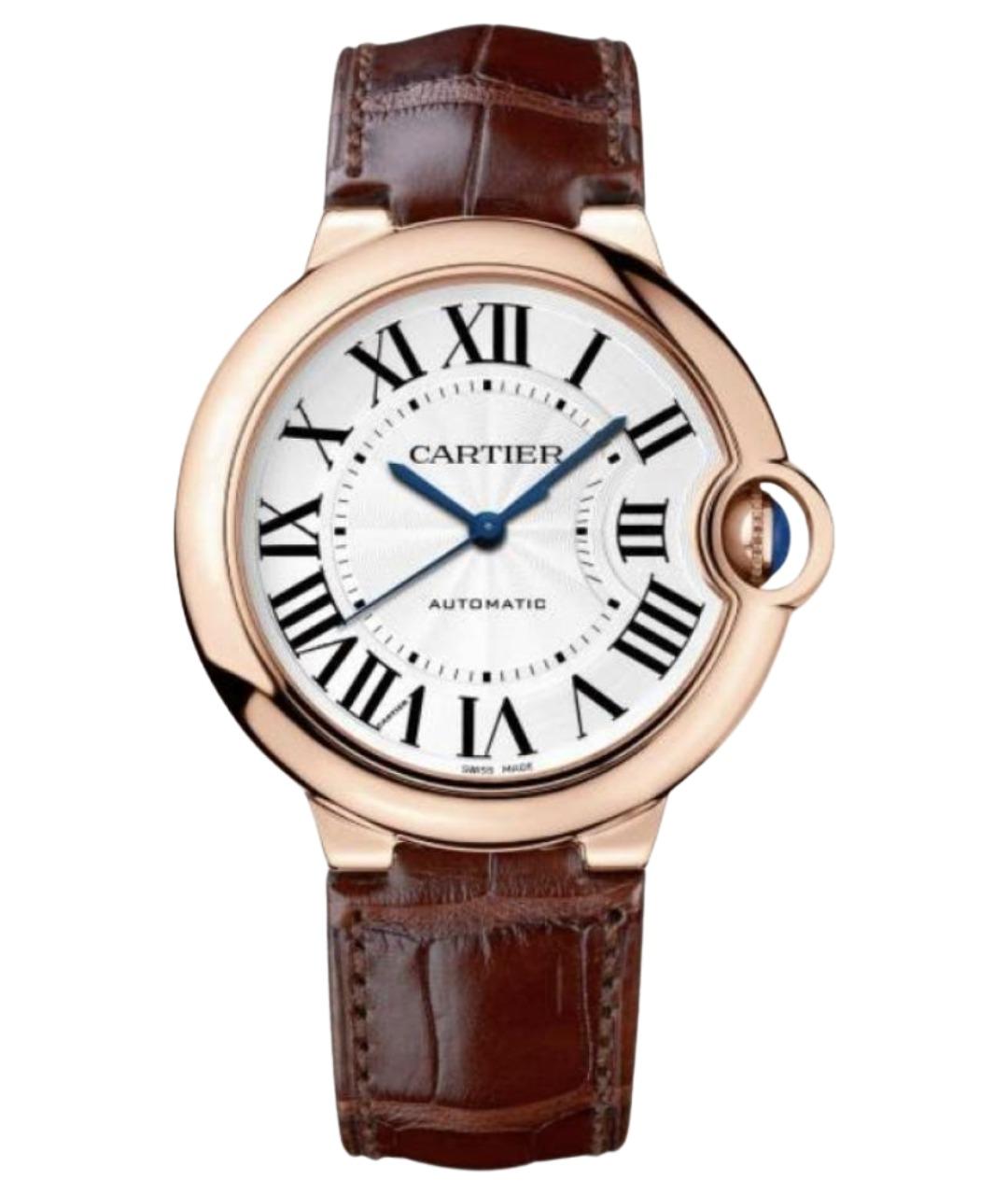 CARTIER Коричневые часы из розового золота, фото 1