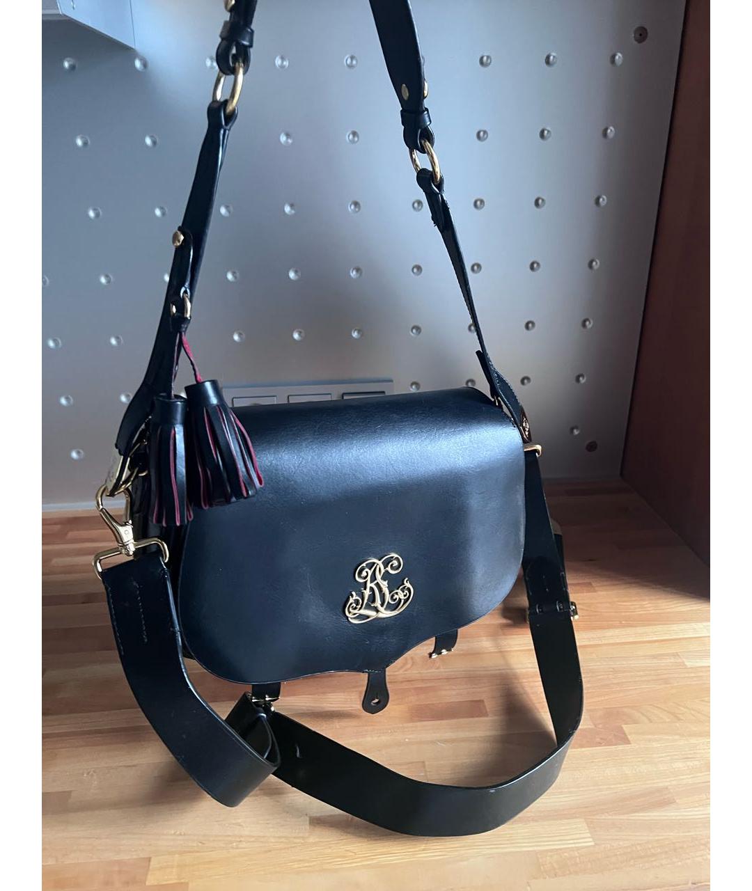 RALPH LAUREN Черная кожаная сумка через плечо, фото 9