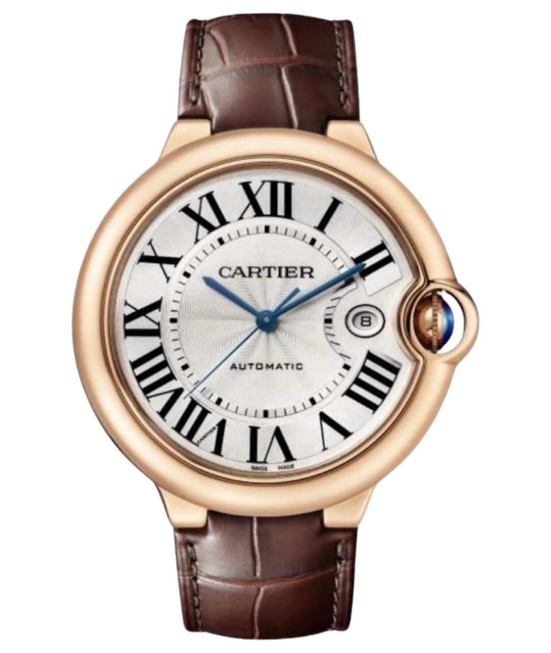 CARTIER Коричневые часы из розового золота, фото 1
