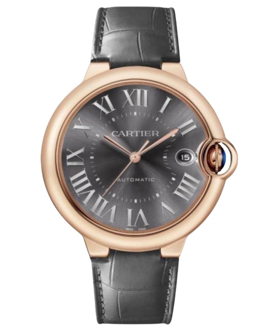 CARTIER Черные часы из розового золота, фото 1