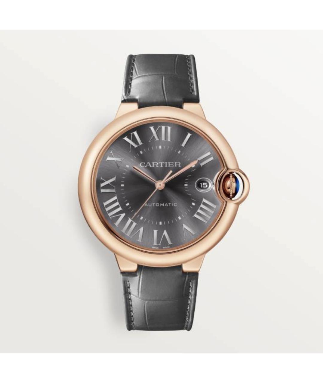 CARTIER Черные часы из розового золота, фото 4