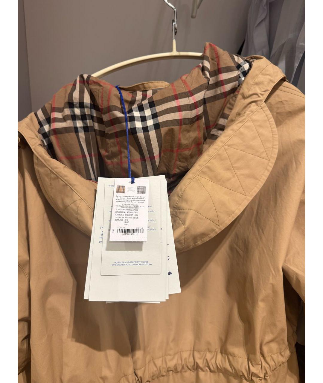 BURBERRY Бежевая хлопковая куртка, фото 3