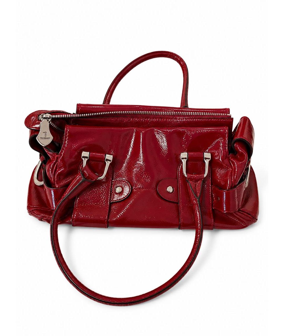 TRUSSARDI Красная сумка тоут из лакированной кожи, фото 5