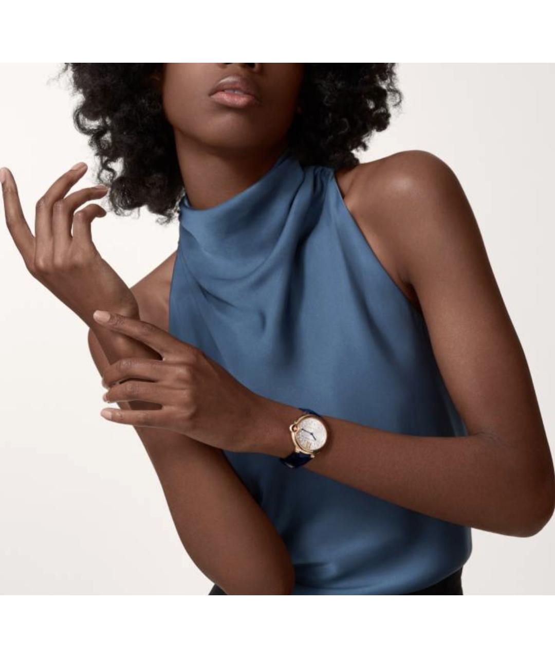 CARTIER Синие часы из розового золота, фото 2