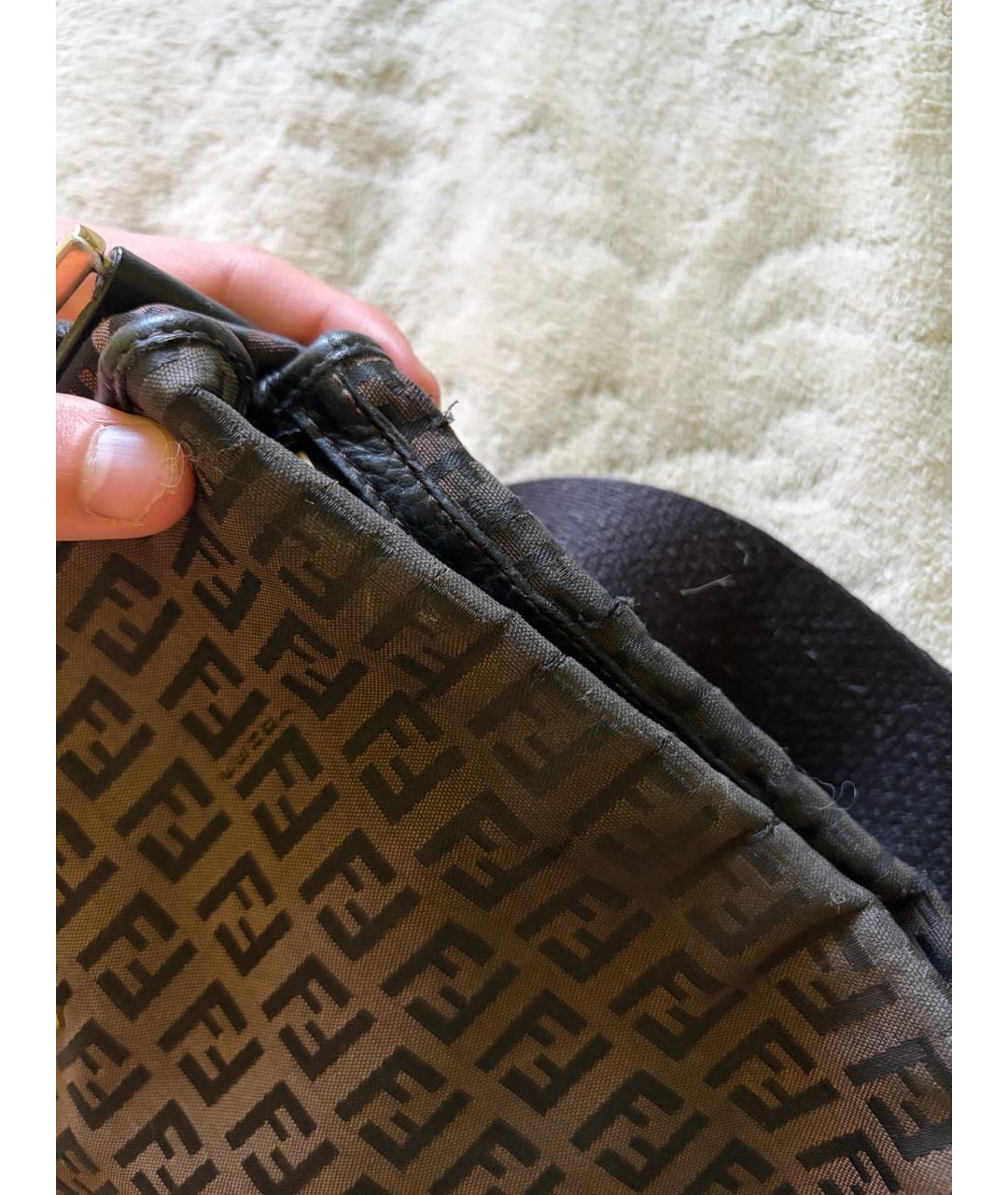FENDI Коричневая сумка через плечо из канвы, фото 6