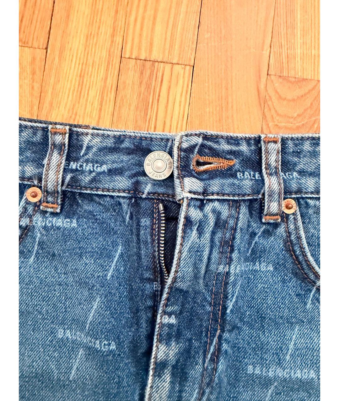 BALENCIAGA Синяя деним юбка мини, фото 4
