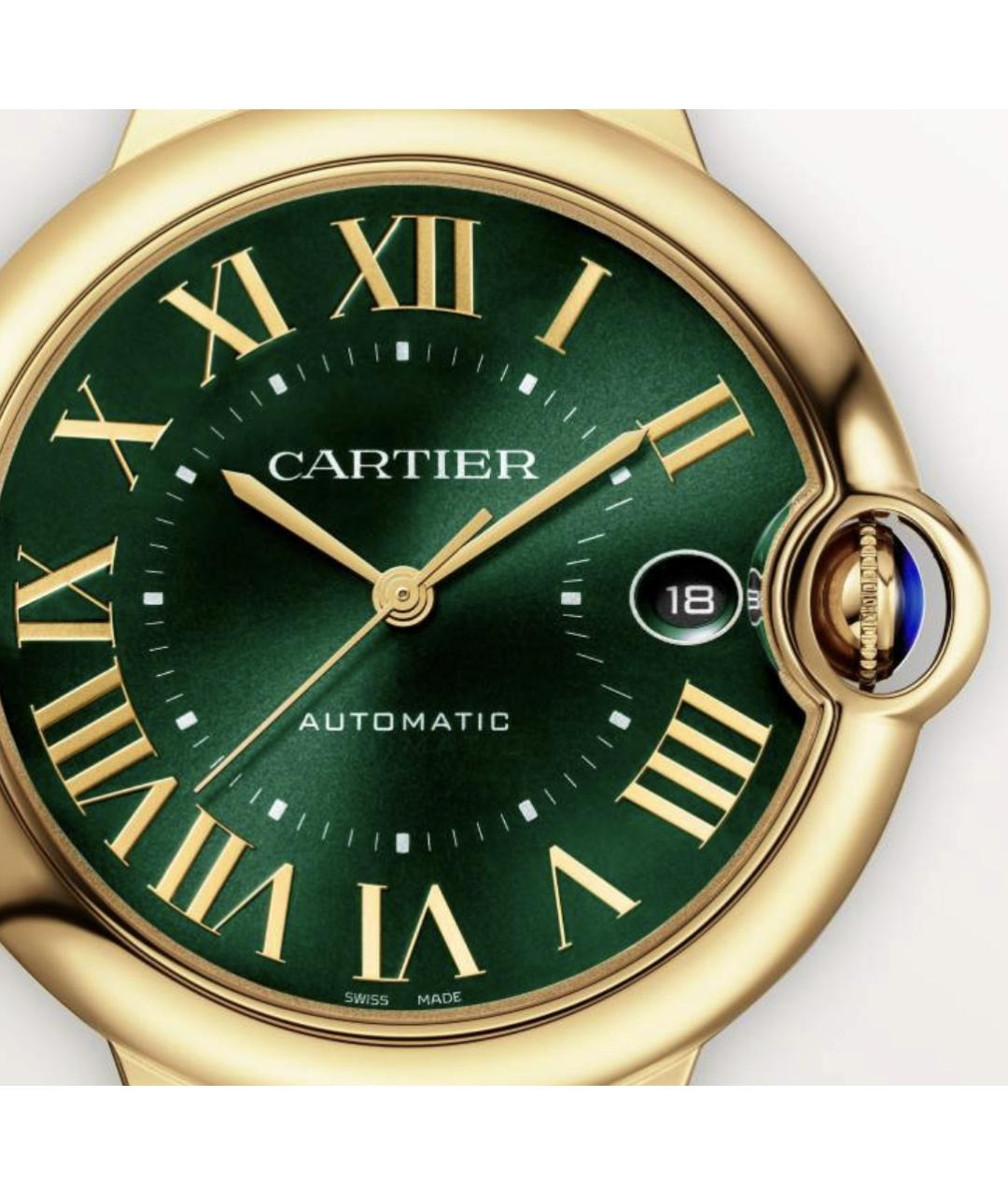 CARTIER Зеленые часы из желтого золота, фото 2