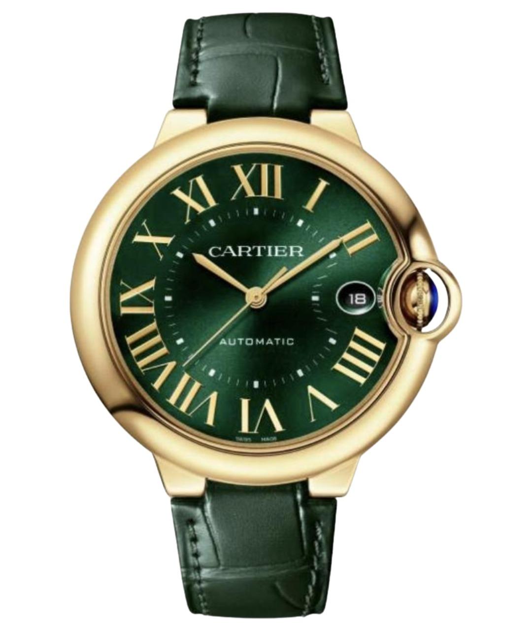 CARTIER Зеленые часы из желтого золота, фото 1