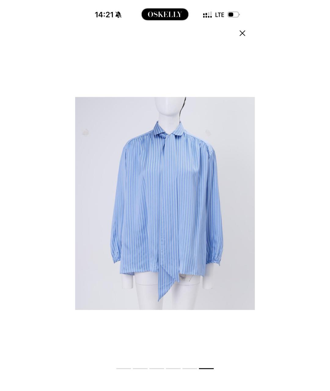 BALENCIAGA Голубая вискозная рубашка, фото 6