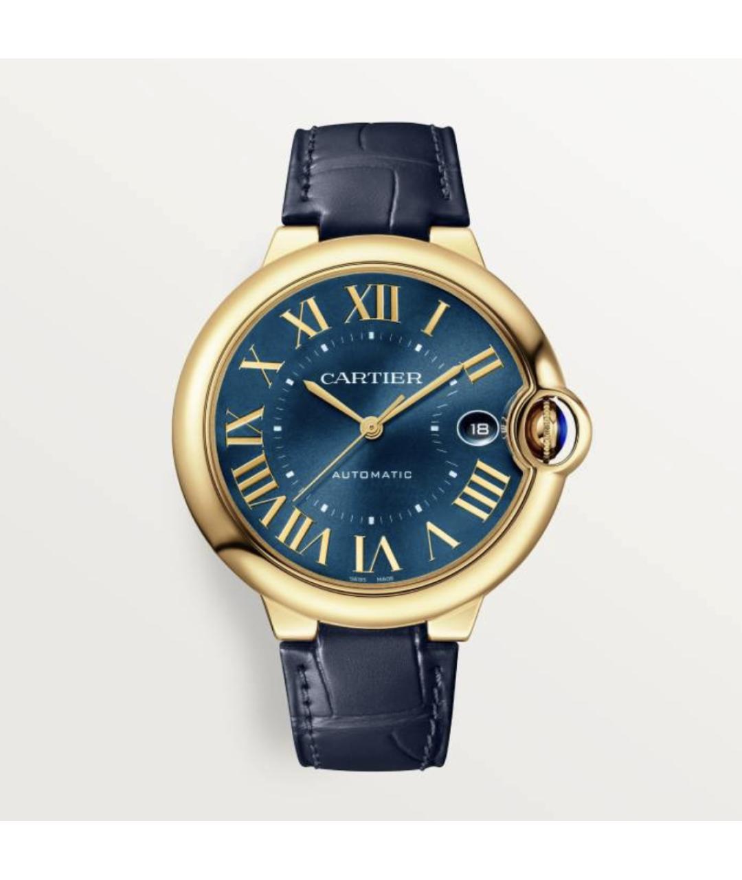CARTIER Синие часы из желтого золота, фото 4