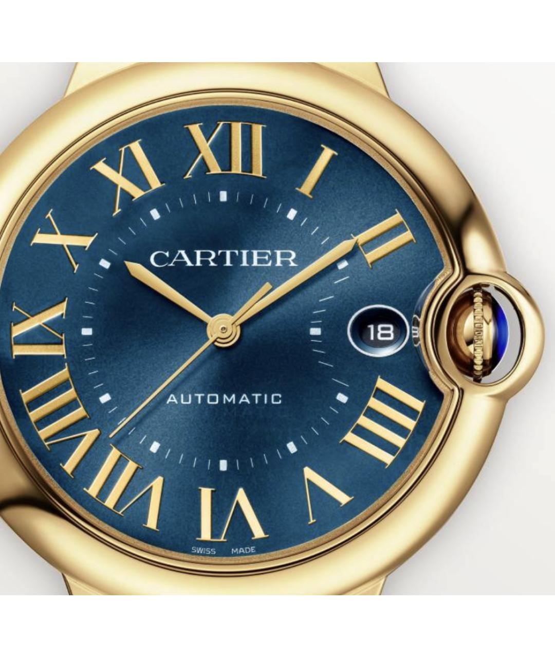 CARTIER Синие часы из желтого золота, фото 2