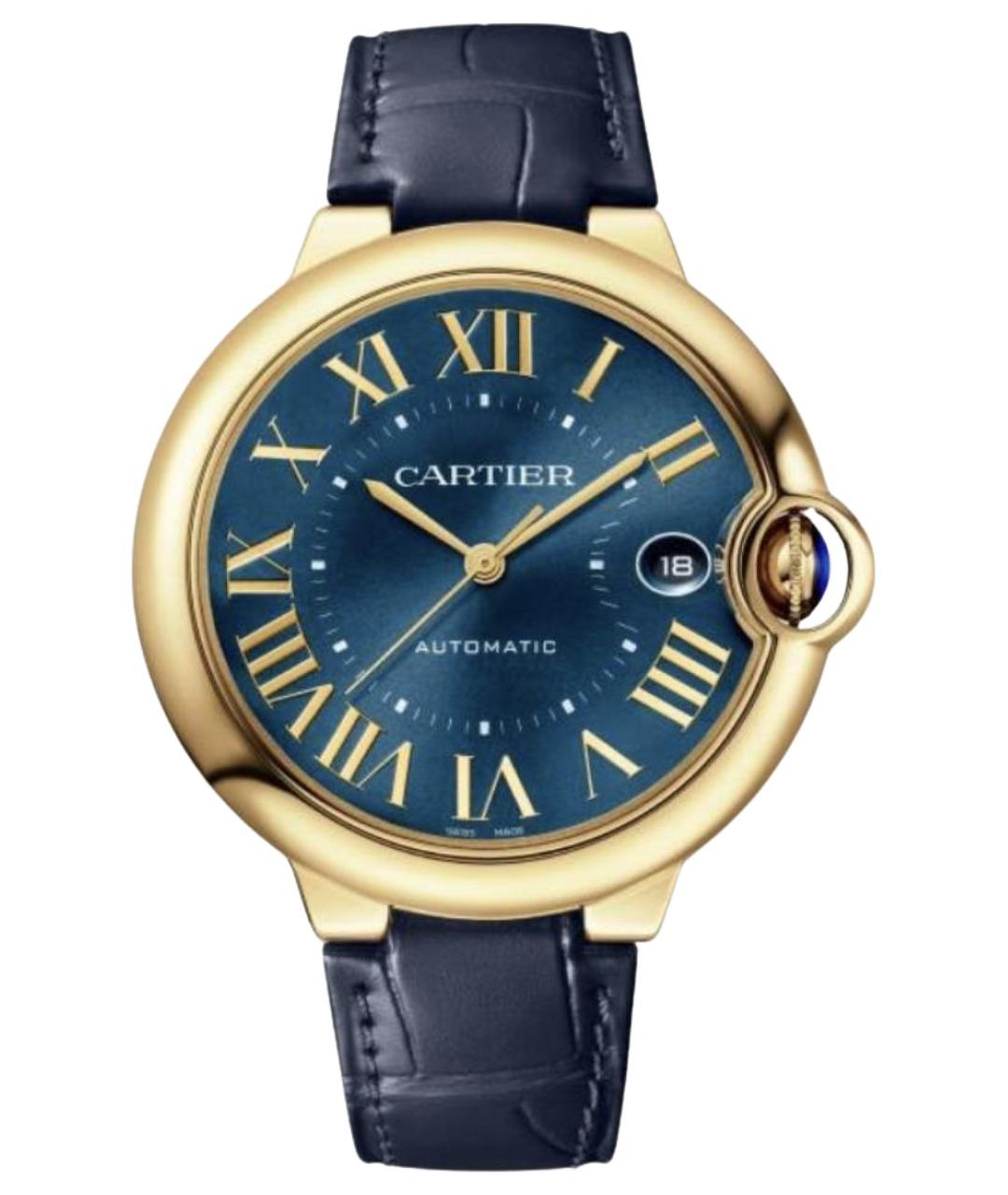 CARTIER Синие часы из желтого золота, фото 1