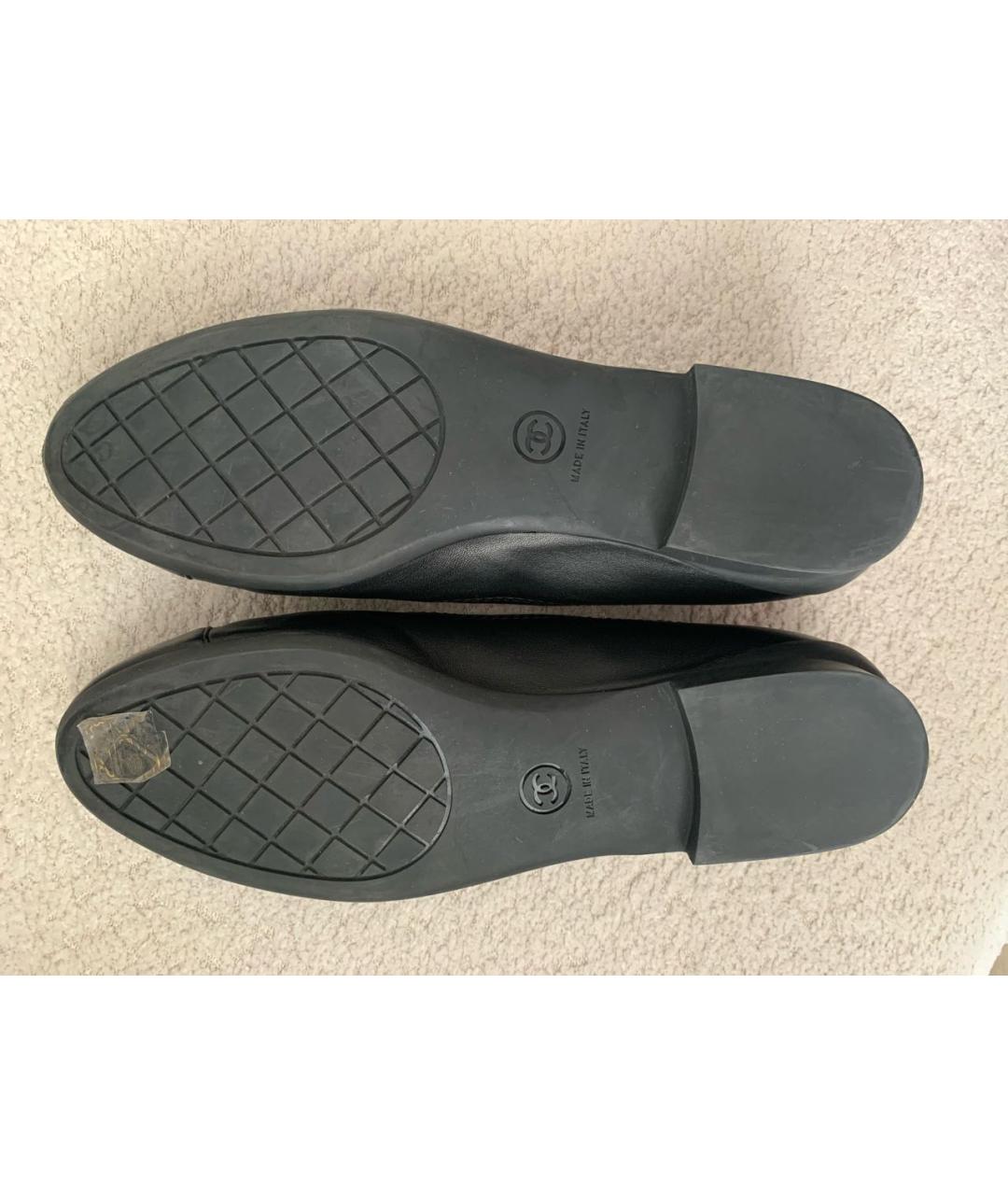 CHANEL Черные кожаные балетки, фото 5