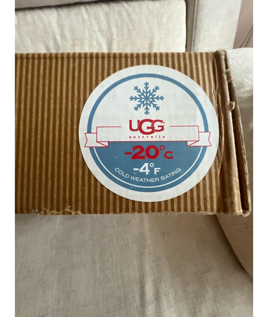 UGG Черные кожаные сапоги, фото 8