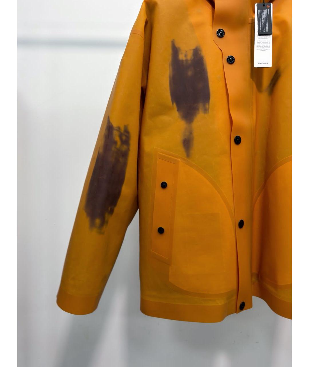 STONE ISLAND Оранжевый полиуретановый пуховик, фото 3