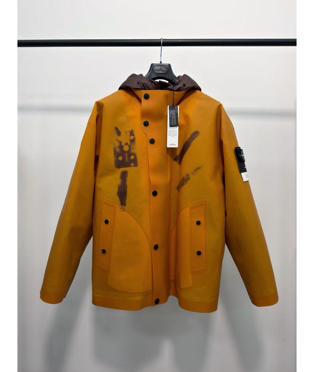 STONE ISLAND Оранжевый полиуретановый пуховик, фото 7