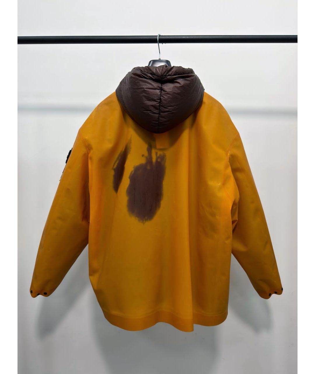 STONE ISLAND Оранжевый полиуретановый пуховик, фото 5