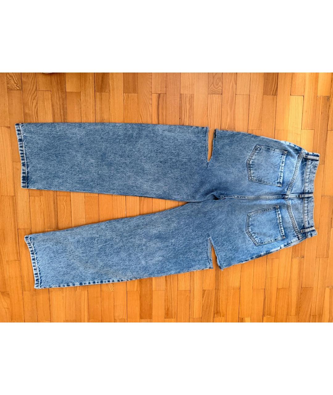 MAISON MARGIELA Голубые хлопковые прямые джинсы, фото 2
