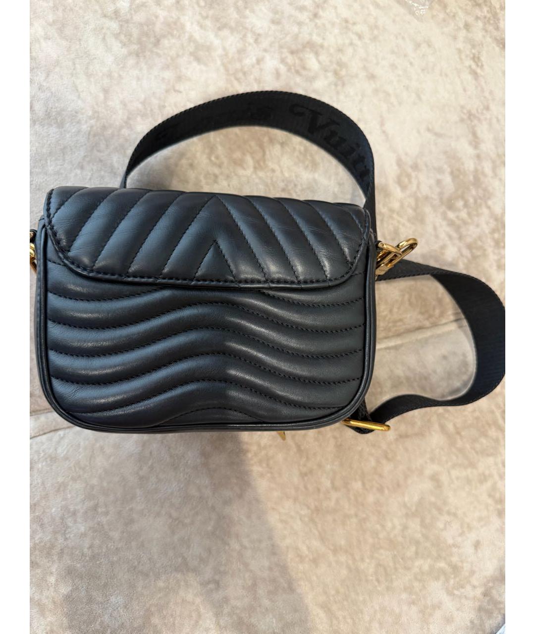 LOUIS VUITTON Черная кожаная сумка через плечо, фото 3