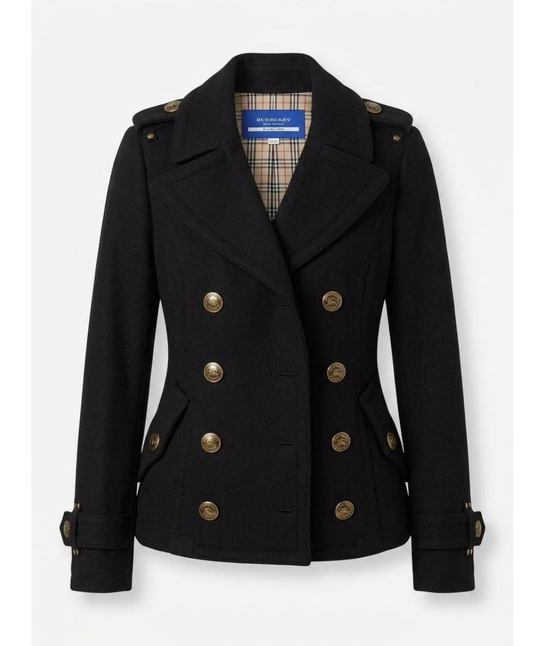 BURBERRY Черное шерстяное пальто, фото 6