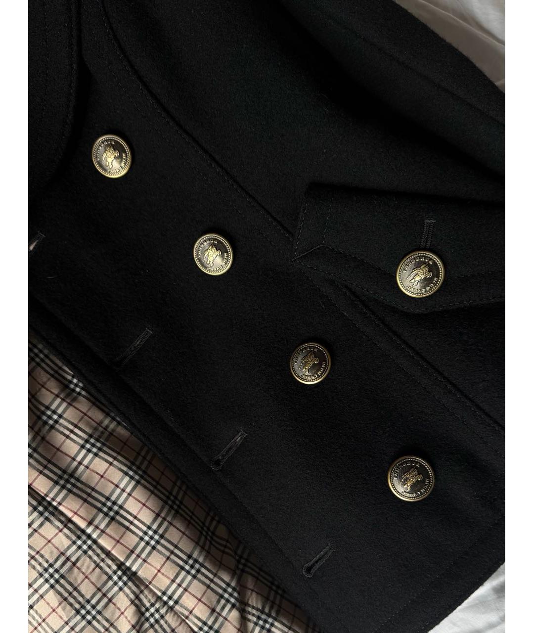 BURBERRY Черное шерстяное пальто, фото 4
