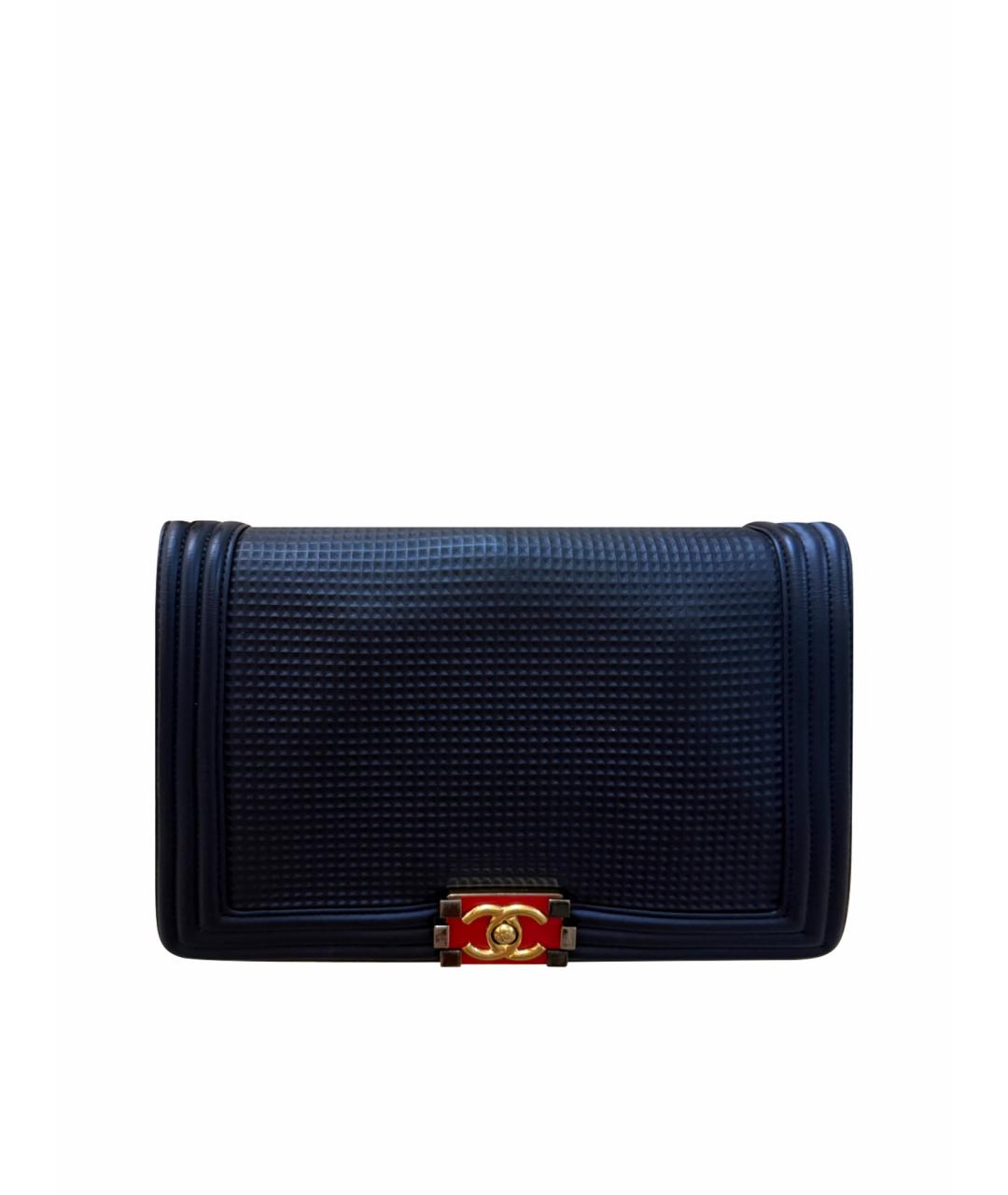 CHANEL Темно-синяя кожаная сумка через плечо, фото 1
