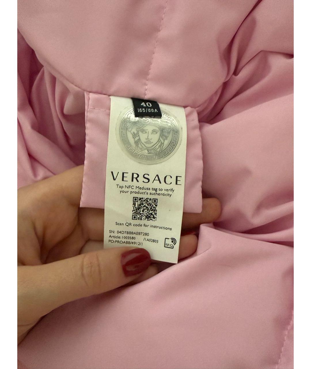 VERSACE Розовая полиэстеровая куртка, фото 7