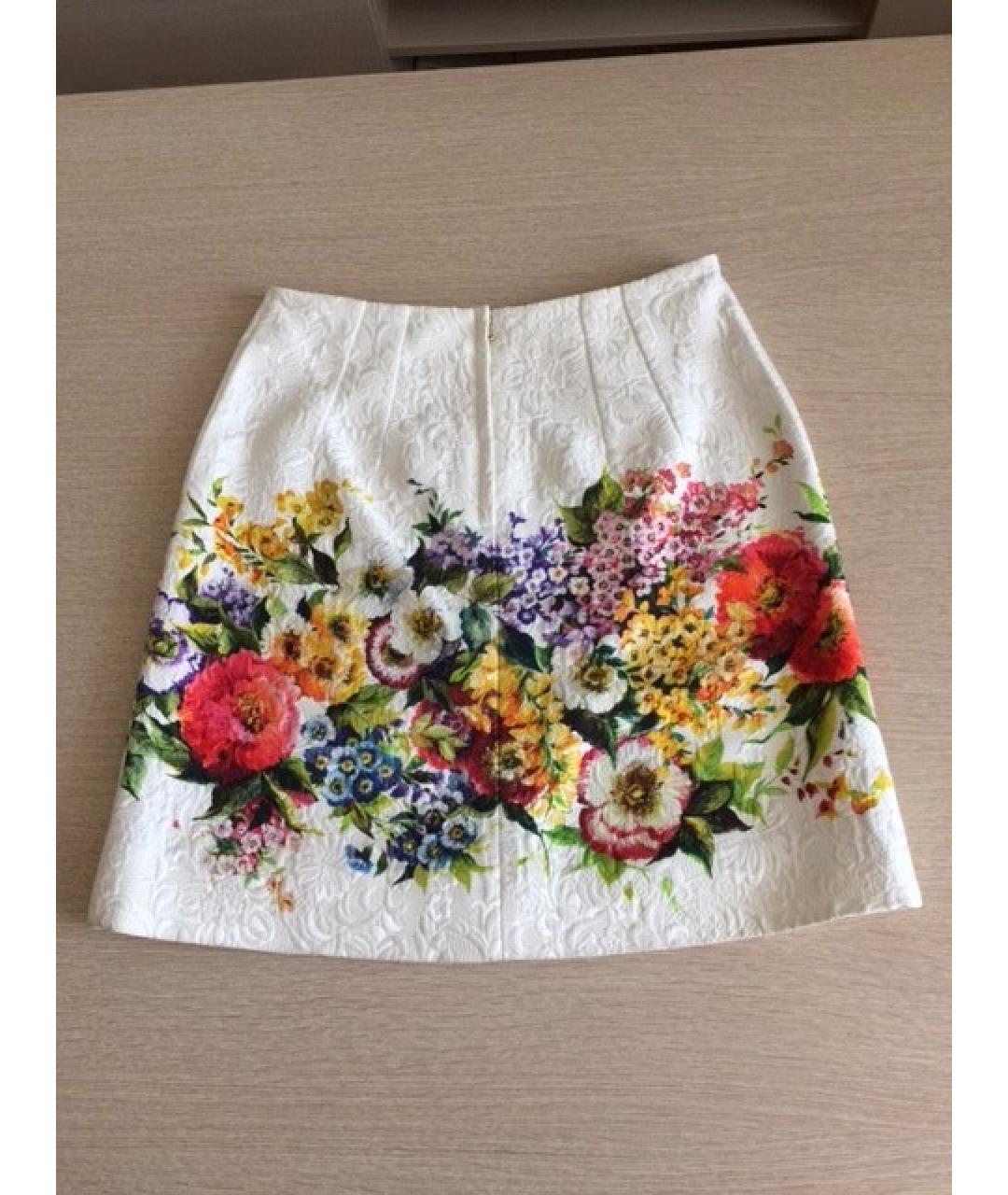 DOLCE&GABBANA Мульти хлопковая юбка мини, фото 2