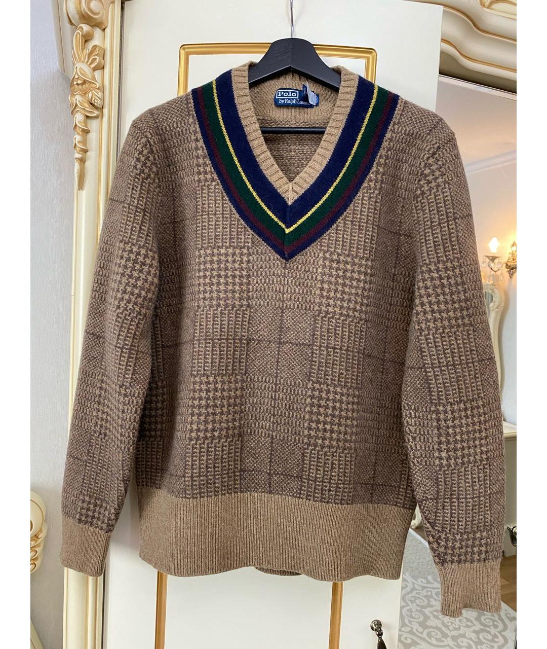 POLO RALPH LAUREN Коричневый шерстяной джемпер / свитер, фото 9
