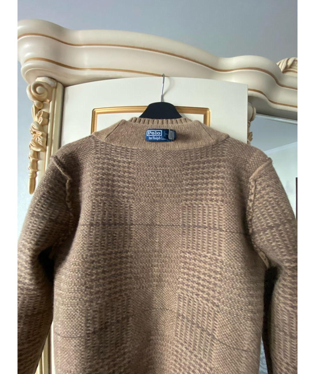 POLO RALPH LAUREN Коричневый шерстяной джемпер / свитер, фото 3