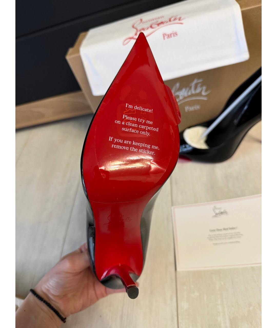 CHRISTIAN LOUBOUTIN Черные туфли из лакированной кожи, фото 5