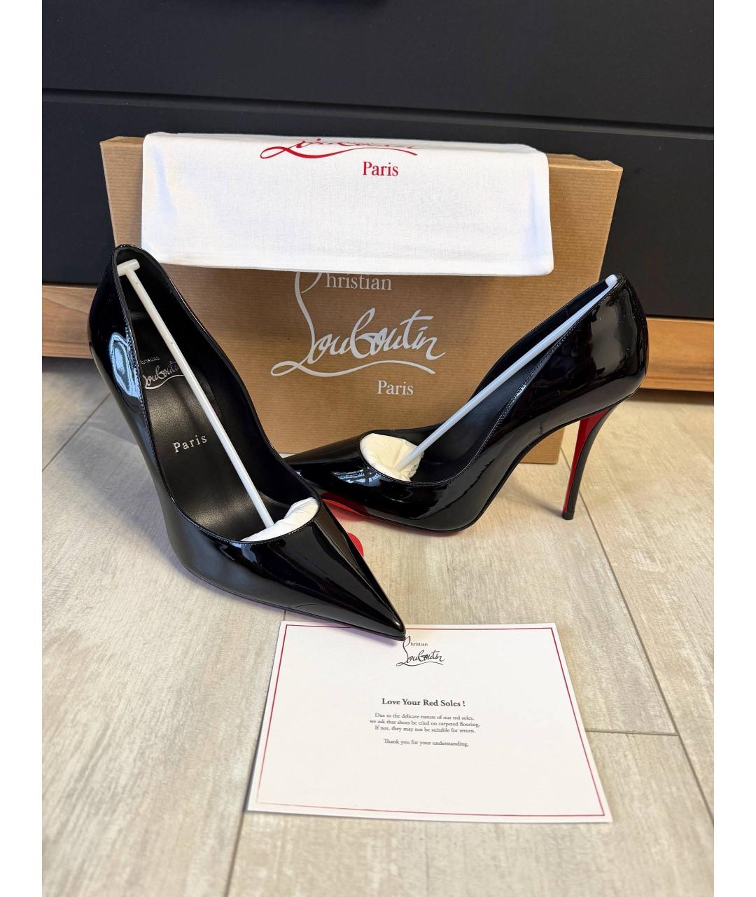 CHRISTIAN LOUBOUTIN Черные туфли из лакированной кожи, фото 2