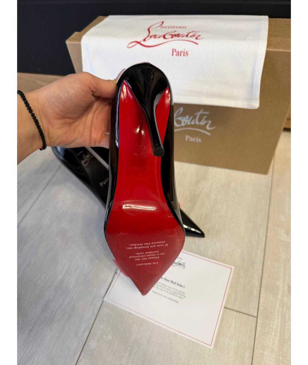 CHRISTIAN LOUBOUTIN Черные туфли из лакированной кожи, фото 4